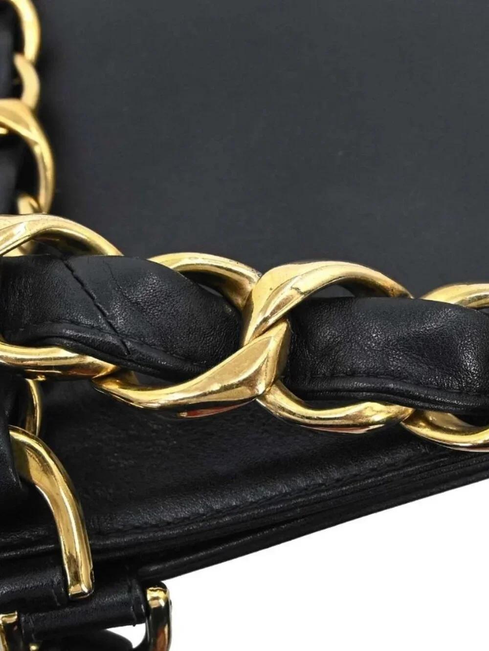 Chanel Black Lambskin Chain Tote Shoulder Bag 168490